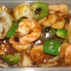 King Prawns with Green Pepper in Black Bean Sauce