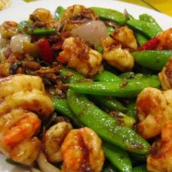 King Prawn with Mangetout in XO Sauce