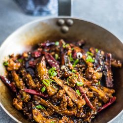 Fried Aubergine in Szechuan Sauce